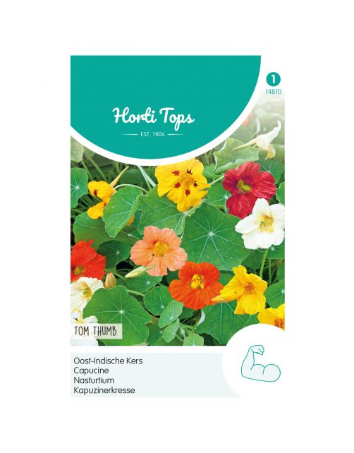 Hortitops Tropaeolum - Oost-Indische Kers Tom Thumb - Bloemenzaden - 3 g