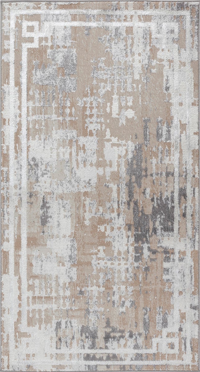 Abstract Modern Tapijt Beige/Wit 80x150 cm MARTINA