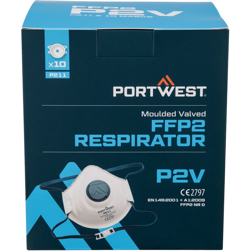 Portwest P211 Masque FFP2 Valve (par 10) Blanc