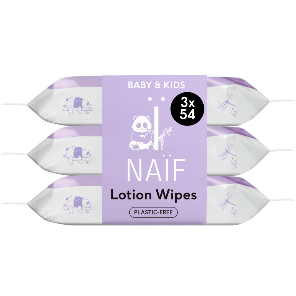 Naif Lotion Billendoekjes Plasticvrij3x54 stuks