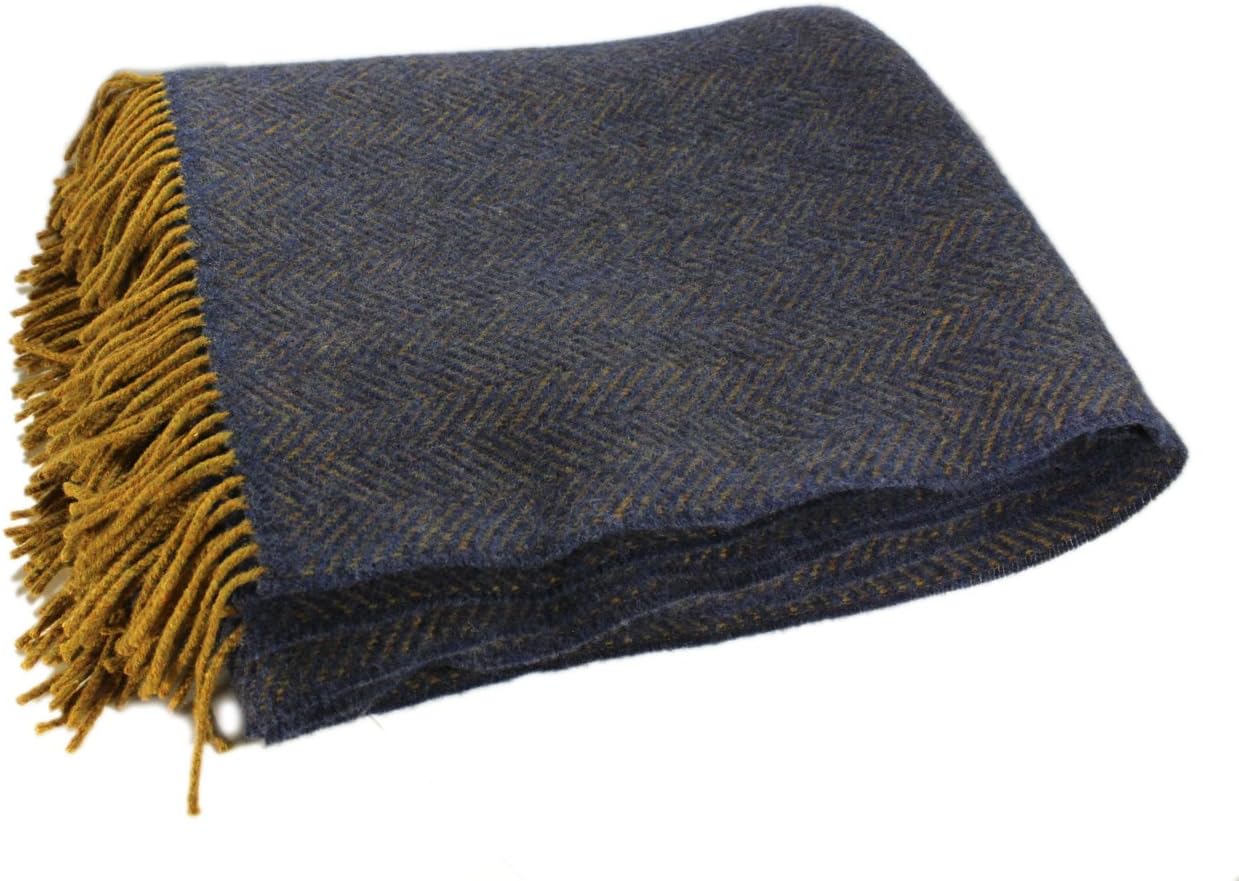 Biddy Murphy Irish Merino Wool Cashmere Throw Blanket - 54