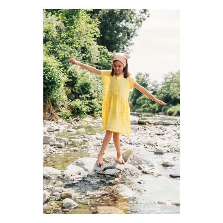 Matona Robe Vichy Lin | Jaune
