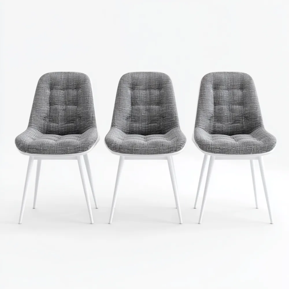 Esszimmerstuhl 47x54x85 cm mit Stoffpolsterung – Grau – Modernes Design