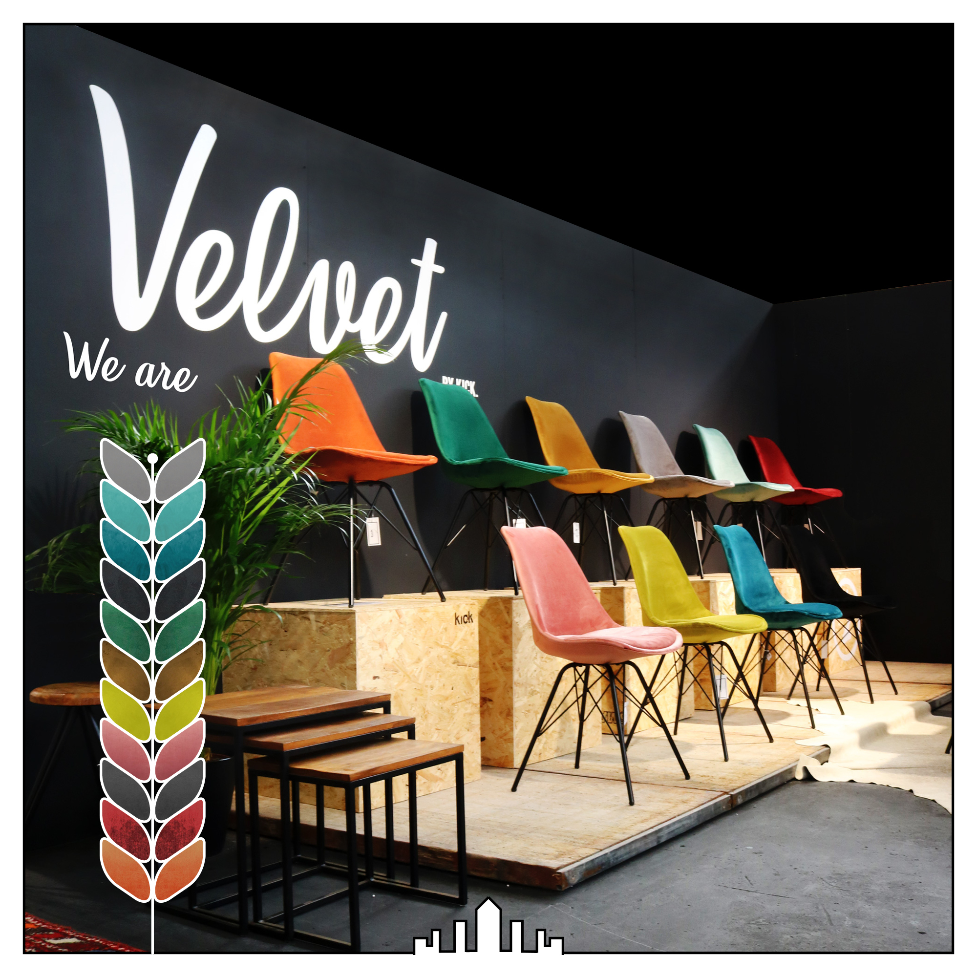 Kick kuipstoel - Velvet zwart BL