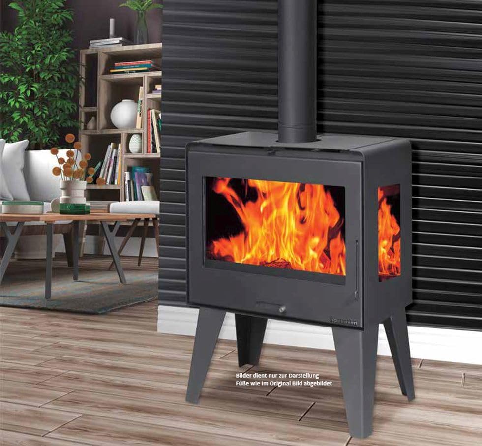 3-Scheiben Design-Kaminofen Klassik Kamin Ofen Kaminofen EcoDesign 10,5kW EEK A+ 130mm