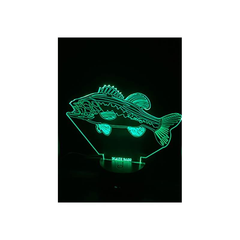 Lampe Kisskiss Metal 3D Led Illusion - Black Bass