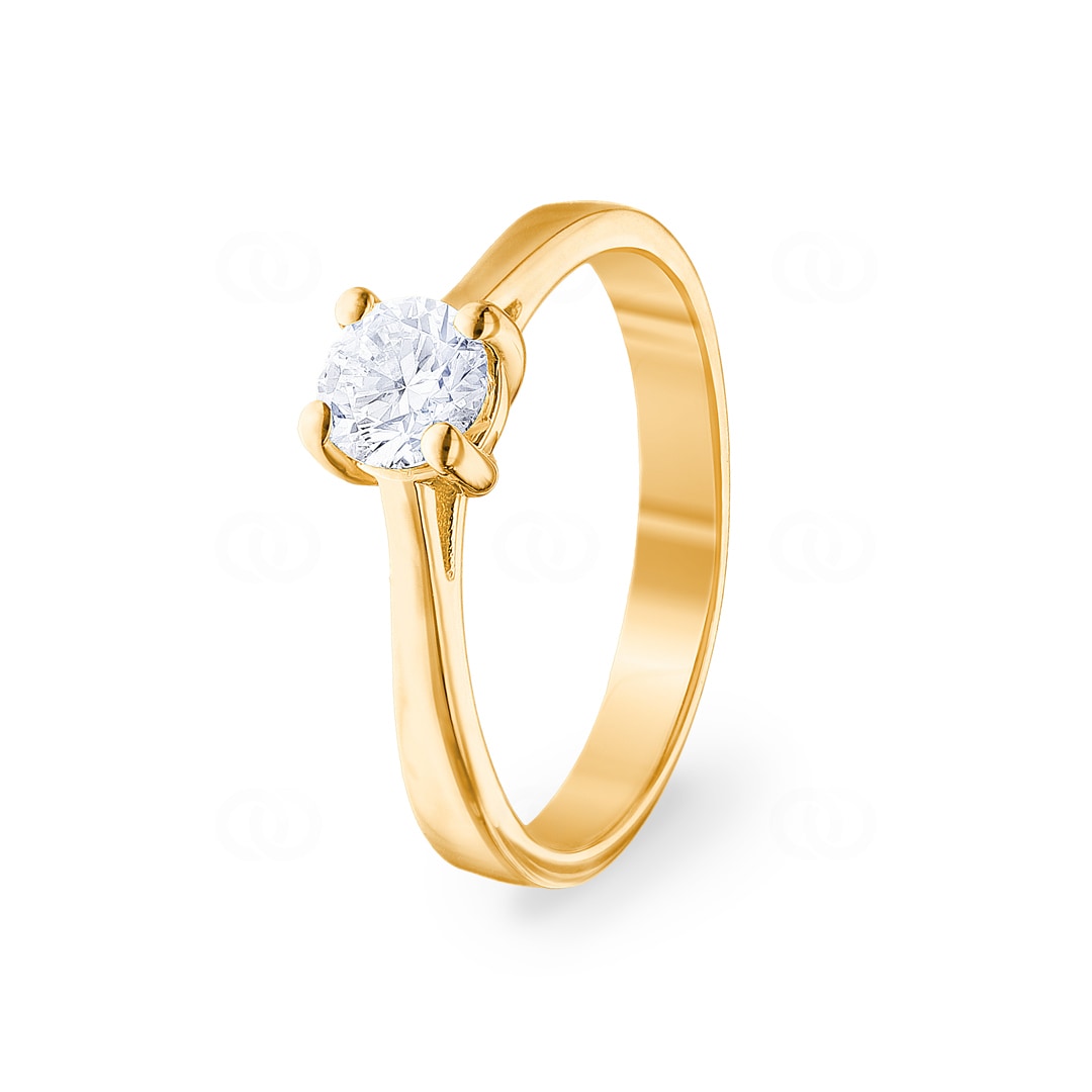 0.50 Karat GIA-Diamant Verlobungsring 750/18 K Gelbgold in 4-Griff