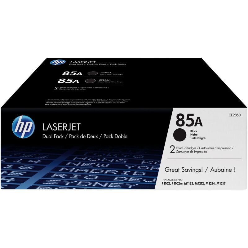 HP 85A - CE285AD Pack de 2 toners noirs
