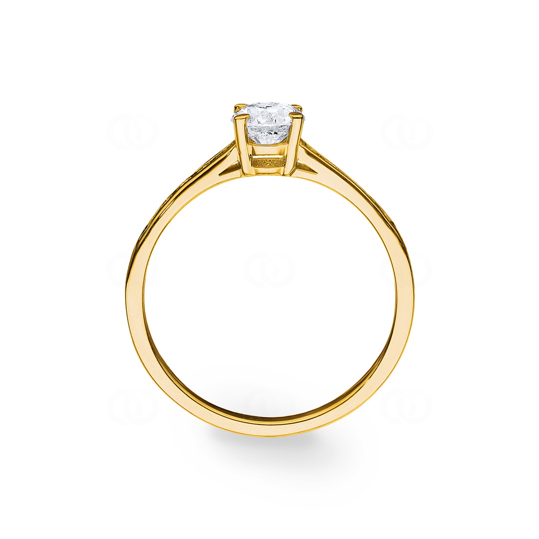 Verlobungsring 750/18 K Gelbgold mit Diamanten 0.72 ct H/si