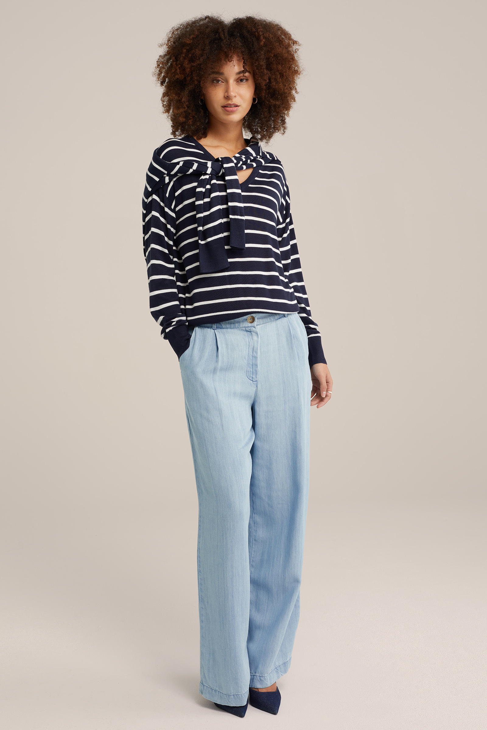 trui met dessin WE Fashion Donkerblauw