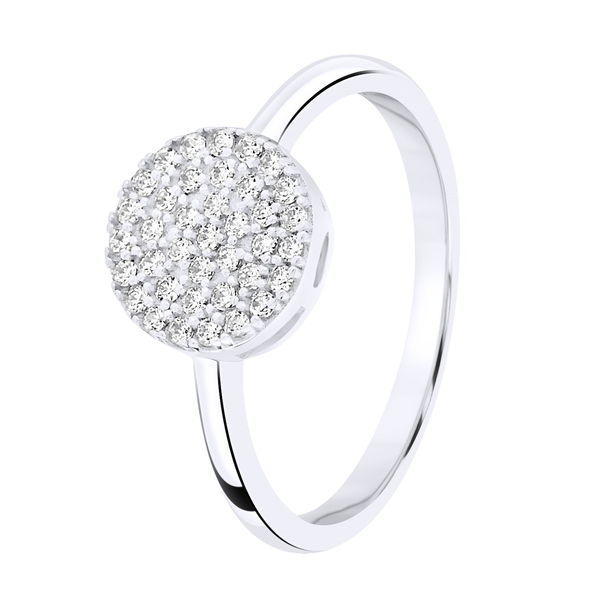 Bague Fantaisie serti D'Oxydes de Zirconium - Sertis Griffes - Or Blanc