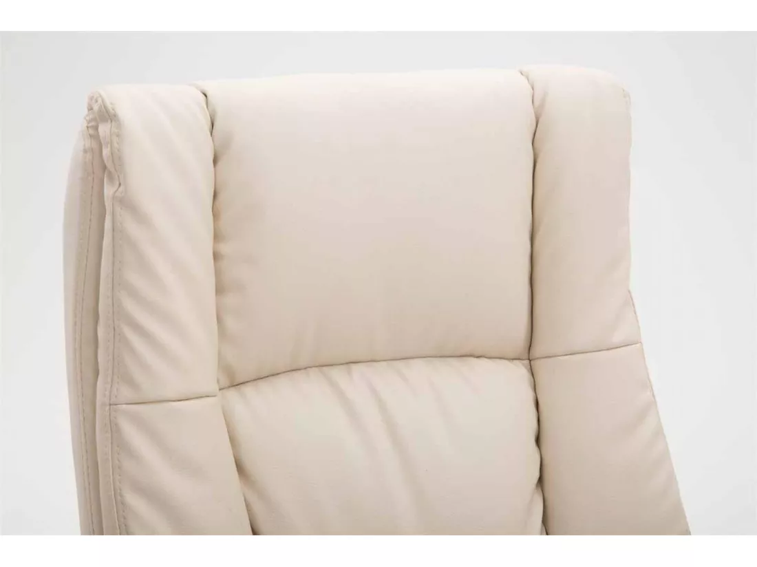 Chaise de bureau - Similicuir & Noir - Crème - XL Sparta