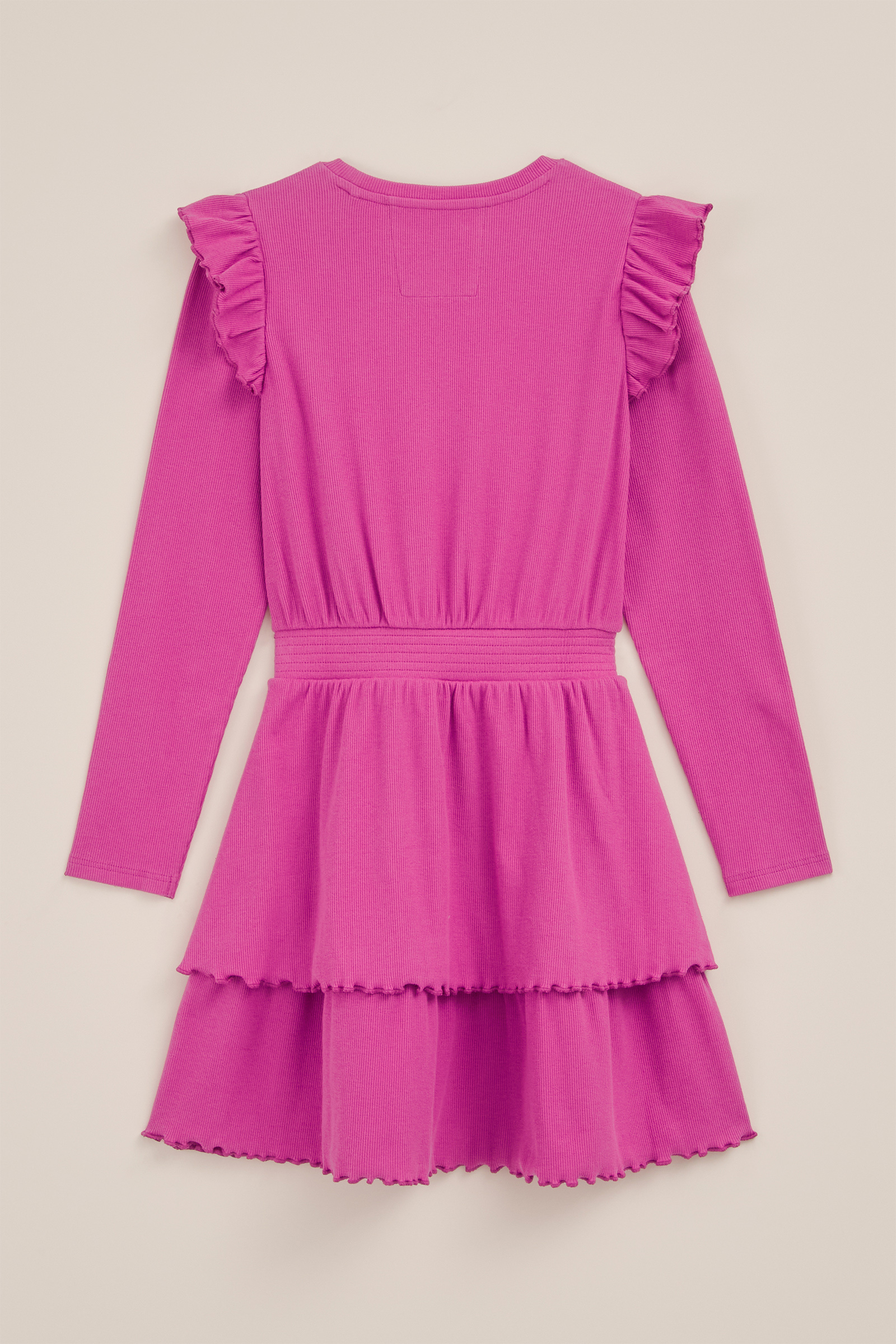 Meisjes jurk met structuur WE Fashion Felroze