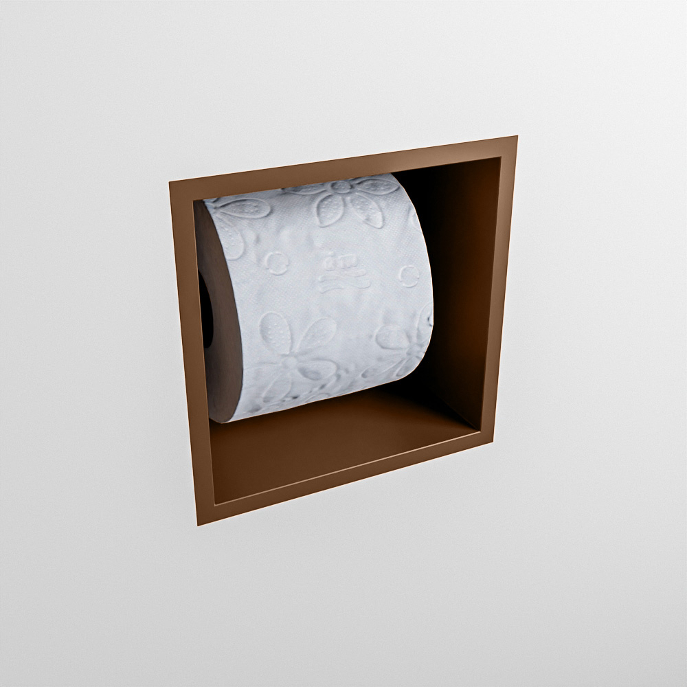 Mondiaz Easy Cube toilet rolhouder 16x16cm rust