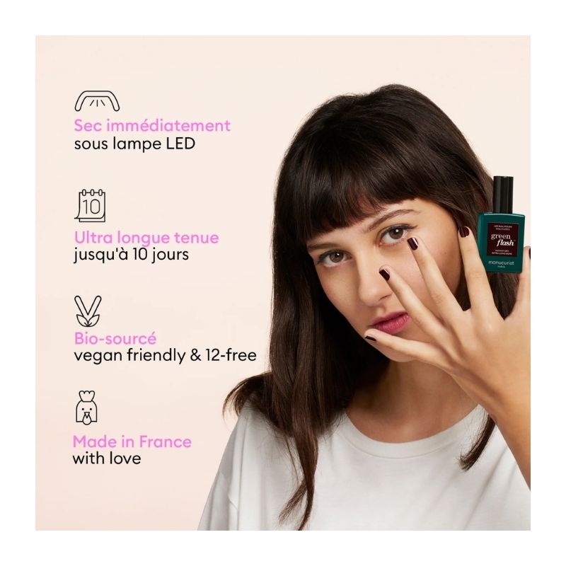 Base Coat semi-permanent LED Green Flash Manucurist 15ml