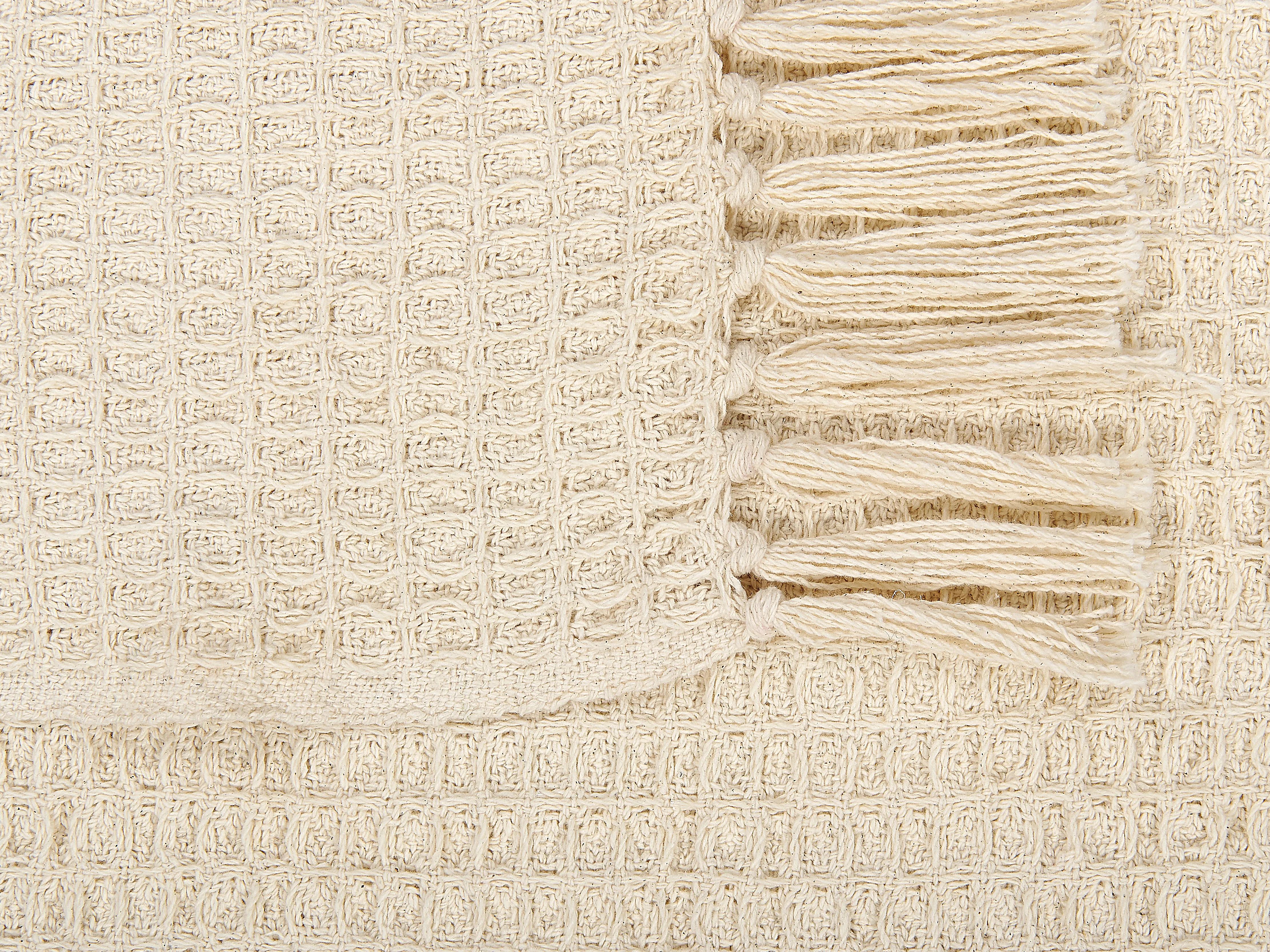 Plaid MALU Katoen 125 x 150 cm Lichtbeige
