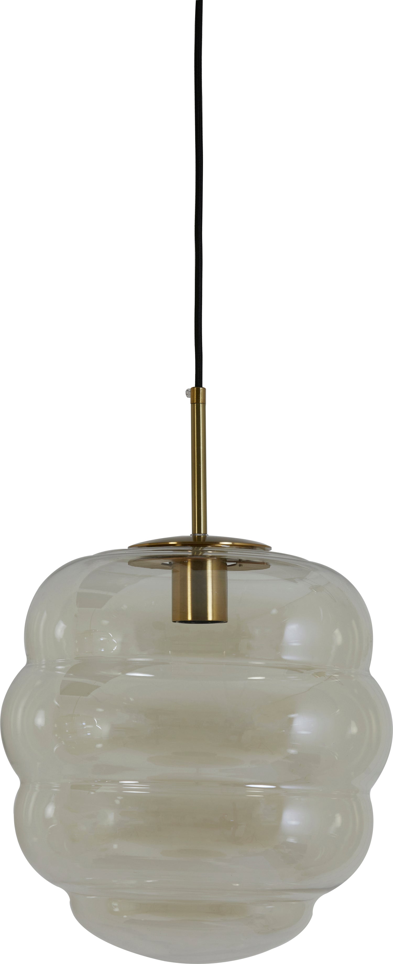 Light & Living hanglamp Misty beige / transparant D 30 H 37