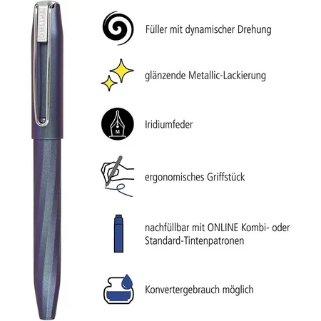 ONLINE Füller Slope M Metallic Lilac