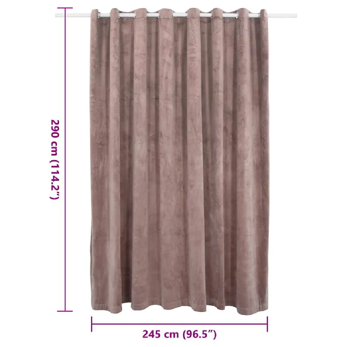 vidaXL Rideau occultant Velours Rose 290x245 cm
