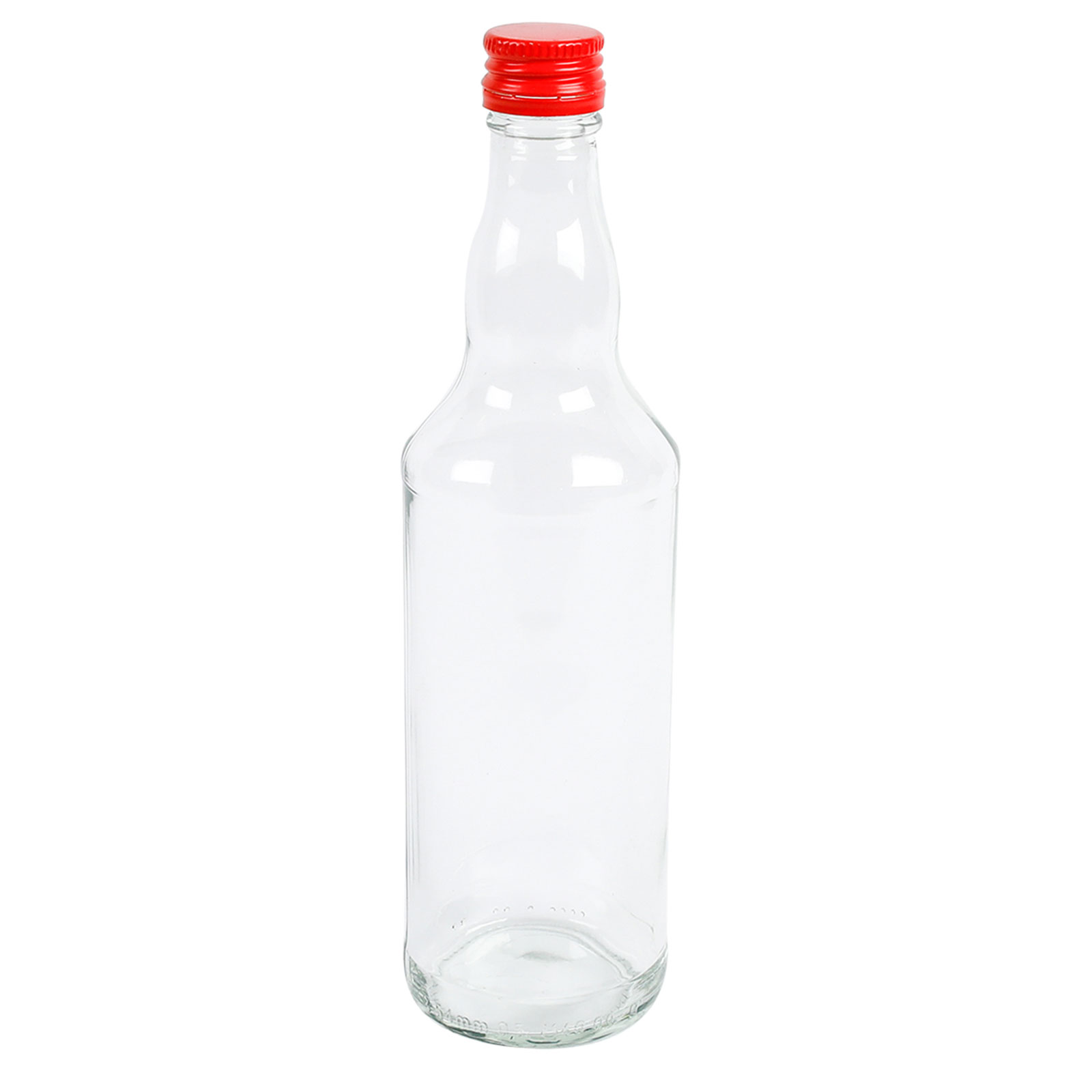 Glasflasche - mit Metalldeckel - rot - 500 ml