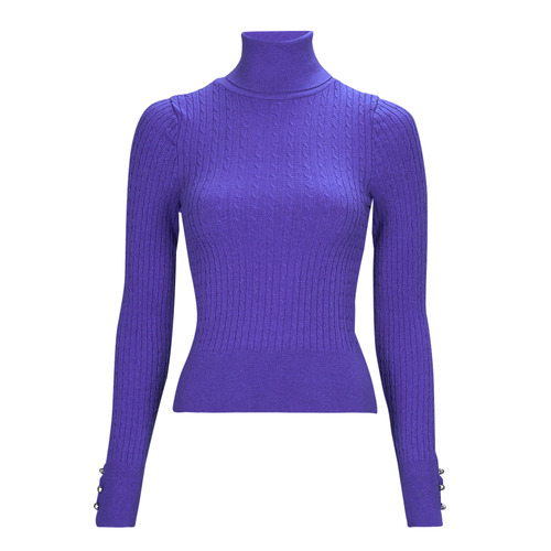 Only - ONLLORELAI LS CABLE ROLLNECK KNT - Violet