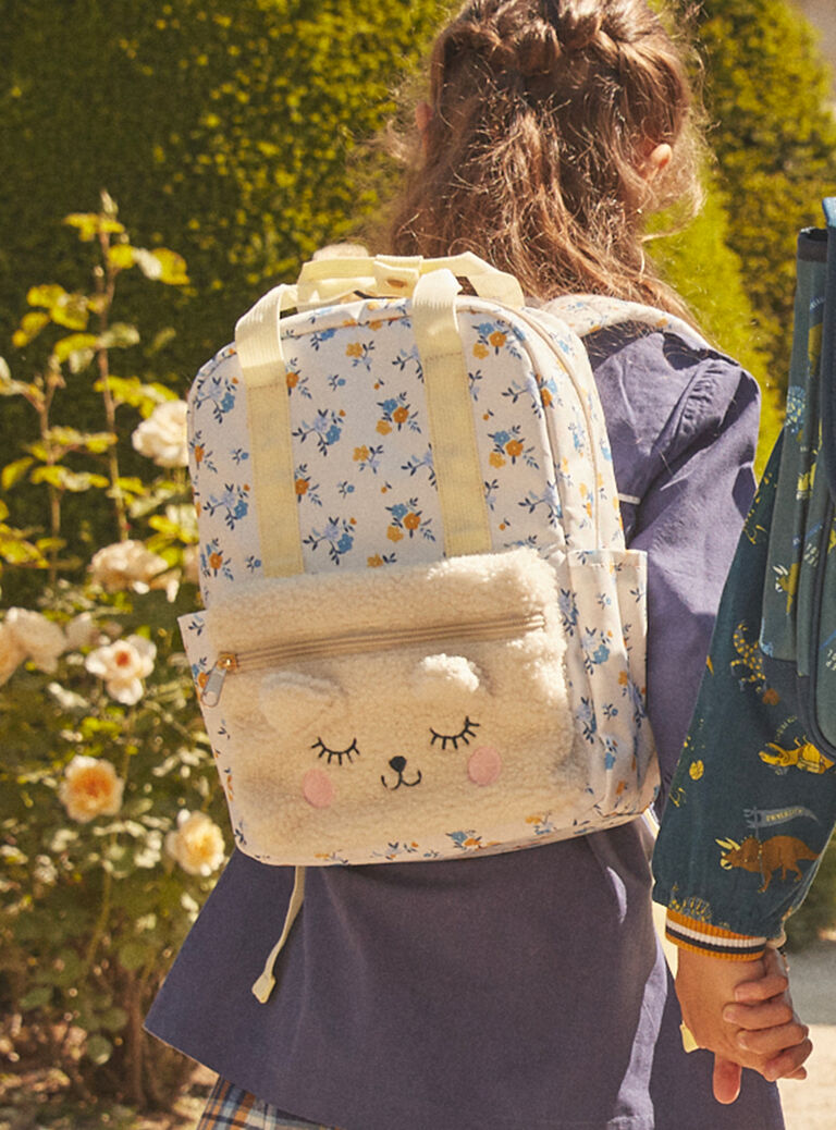 Sac à dos à imprimé fleuri en popeline