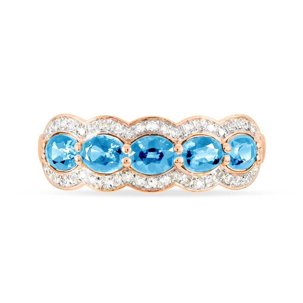 Bague Margaux Or Rose Topaze Et Diamant