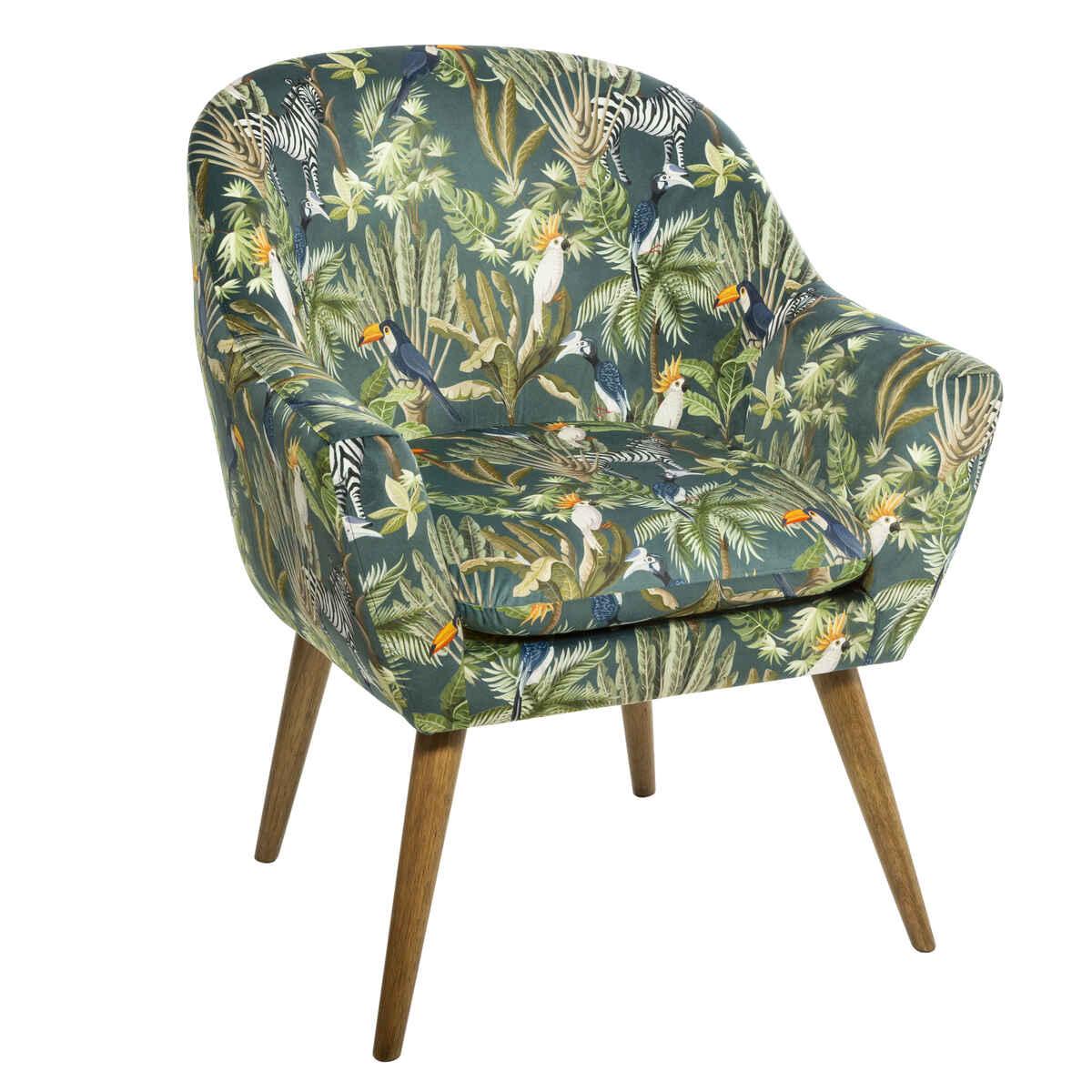 FAUTEUIL VELOURS JUNGLE SANGO
