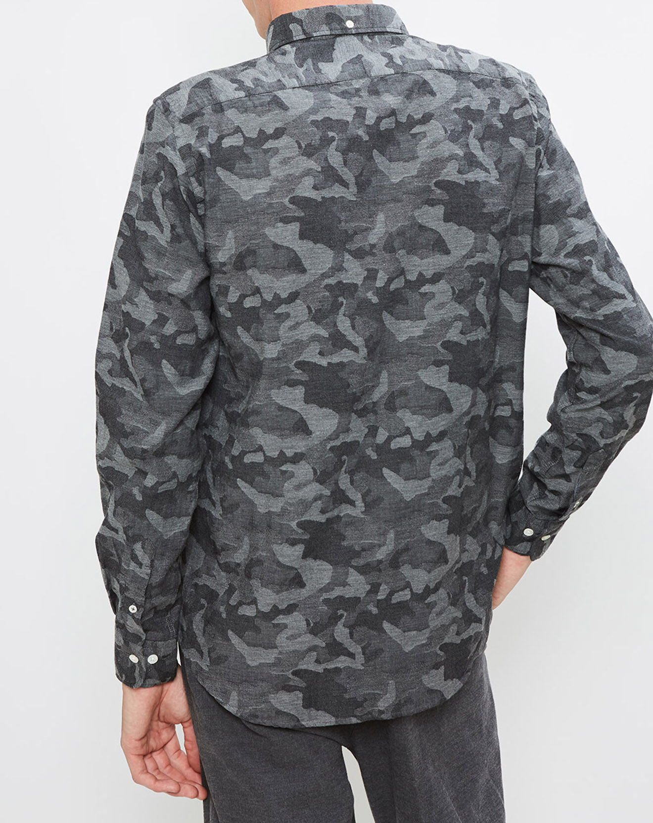 Hartford Chemise Slim Side imprimé militaire grise