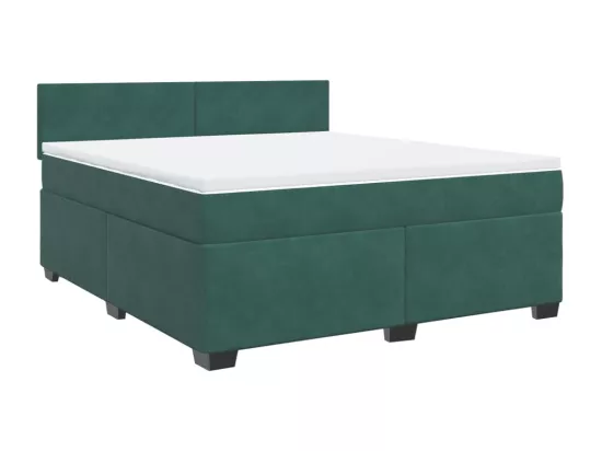 Sommier à lattes de lit et matelas Vert foncé 180x200cm Velours