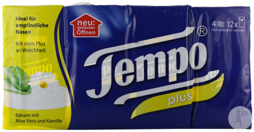Tempo Plus Mouchoirs Paquets 12x9 Pièces