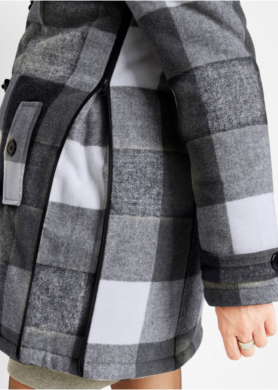 Veste de grossesse et de portage en laine avec doublure peluche