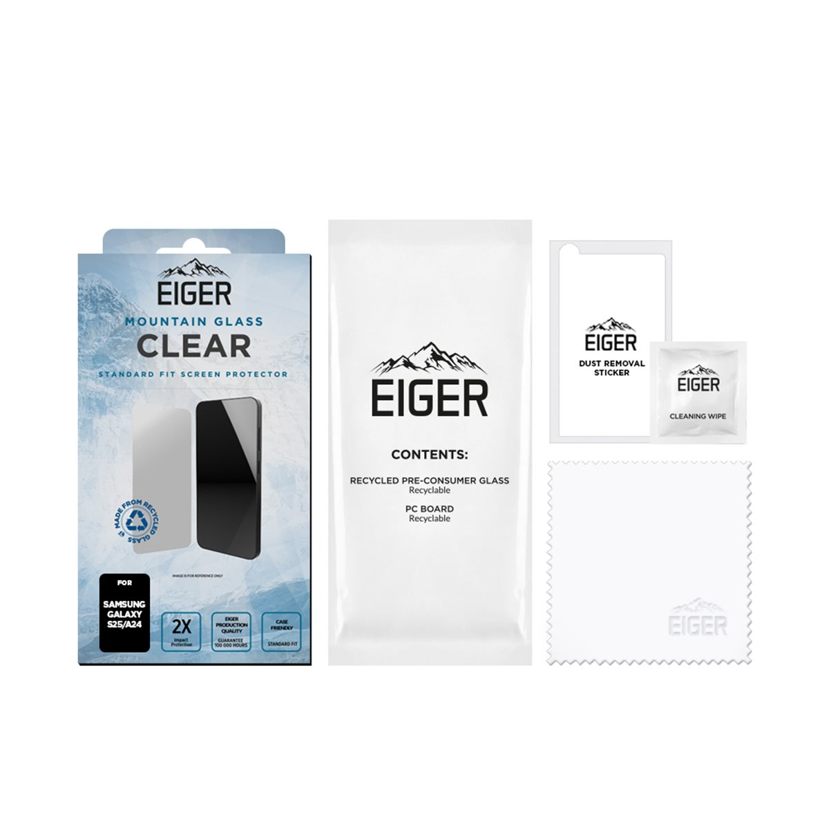 Samsung Galaxy A25 Mountain Glass Clear Panzerglas 2.5D Displayschutz Case Friendly (EGSP00927)