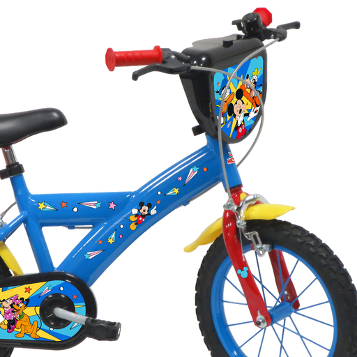 Bicicleta infantil do Mickey Mouse de 14 polegadas para crianças de 4 a 6 anos.