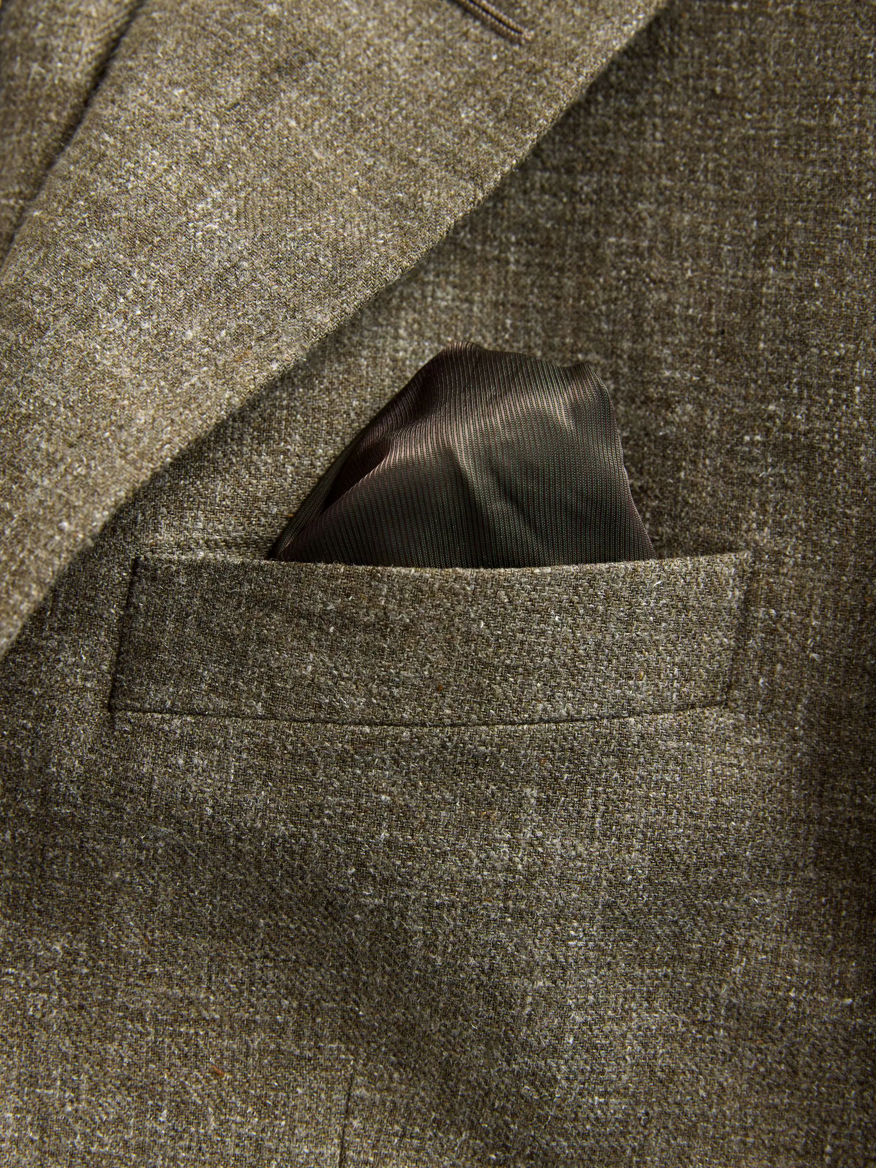 Groen - Slim-fit kostuum van linnenmix: jasje