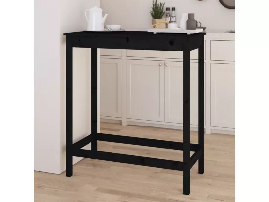Table de bar Noir 100x50x110 cm Bois massif de pin