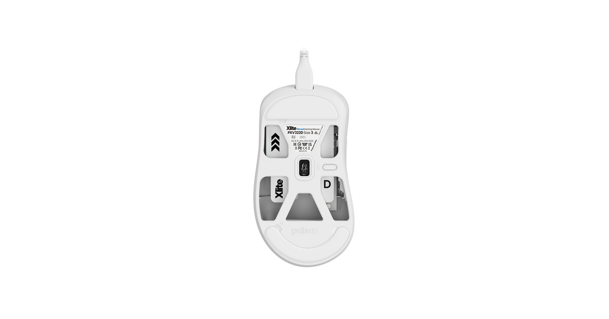 PulsarXlite Medium Wired Gaming Mouse  (Wit, 26000 dpi)