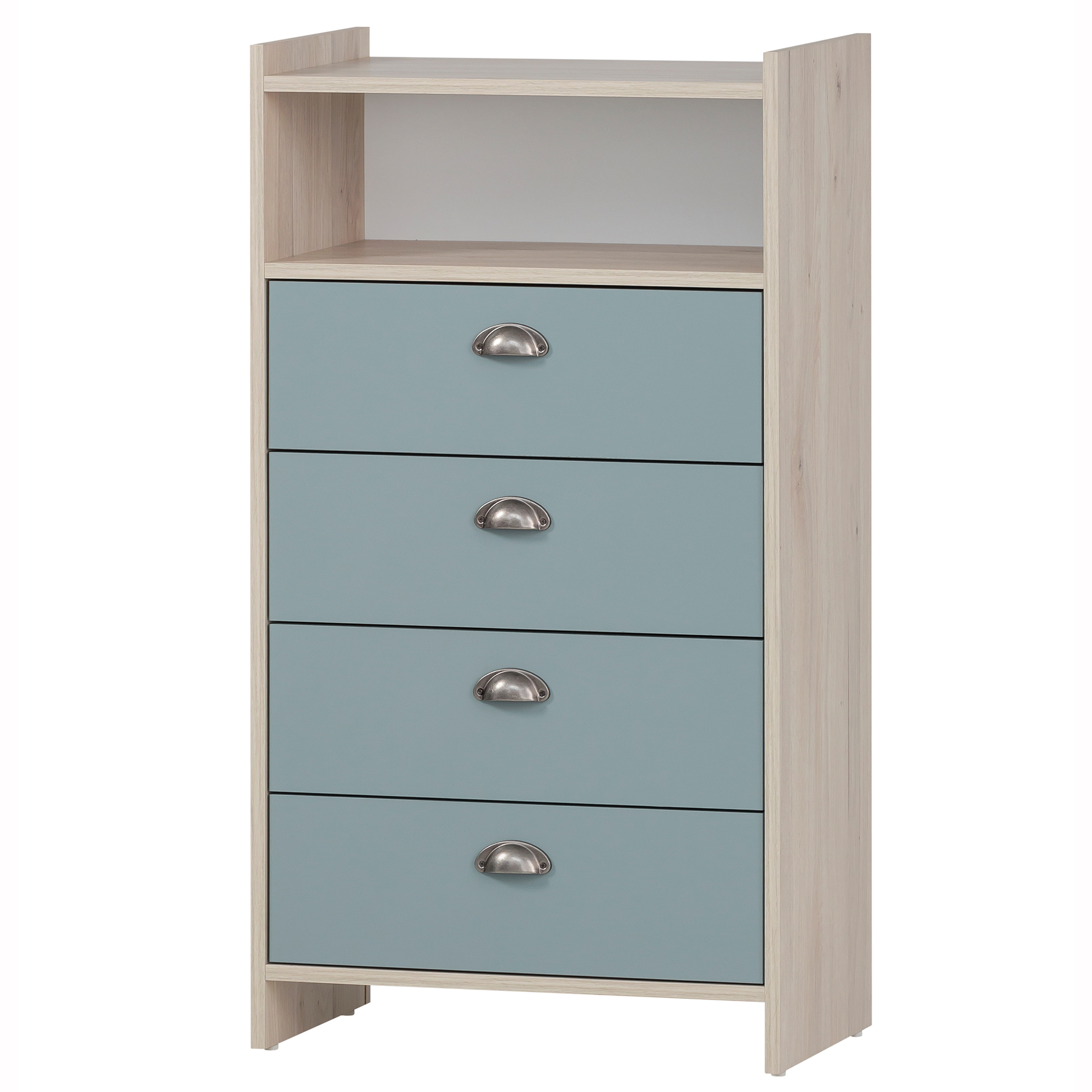 Highboard - taubenblau - Sandeiche - 60,1 cm