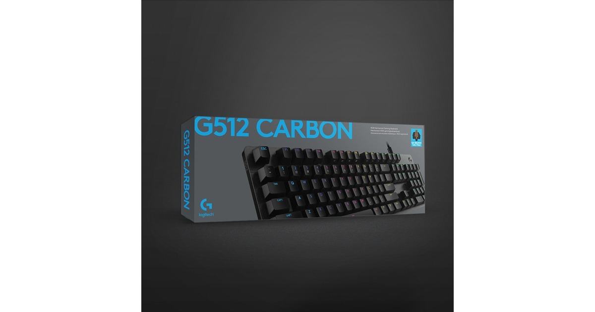 LogitechG512 CARBON LIGHTSYNC RGB Mechanical Gaming Keyboard  (Zwart, US-International, GX Brown, RGB leds)