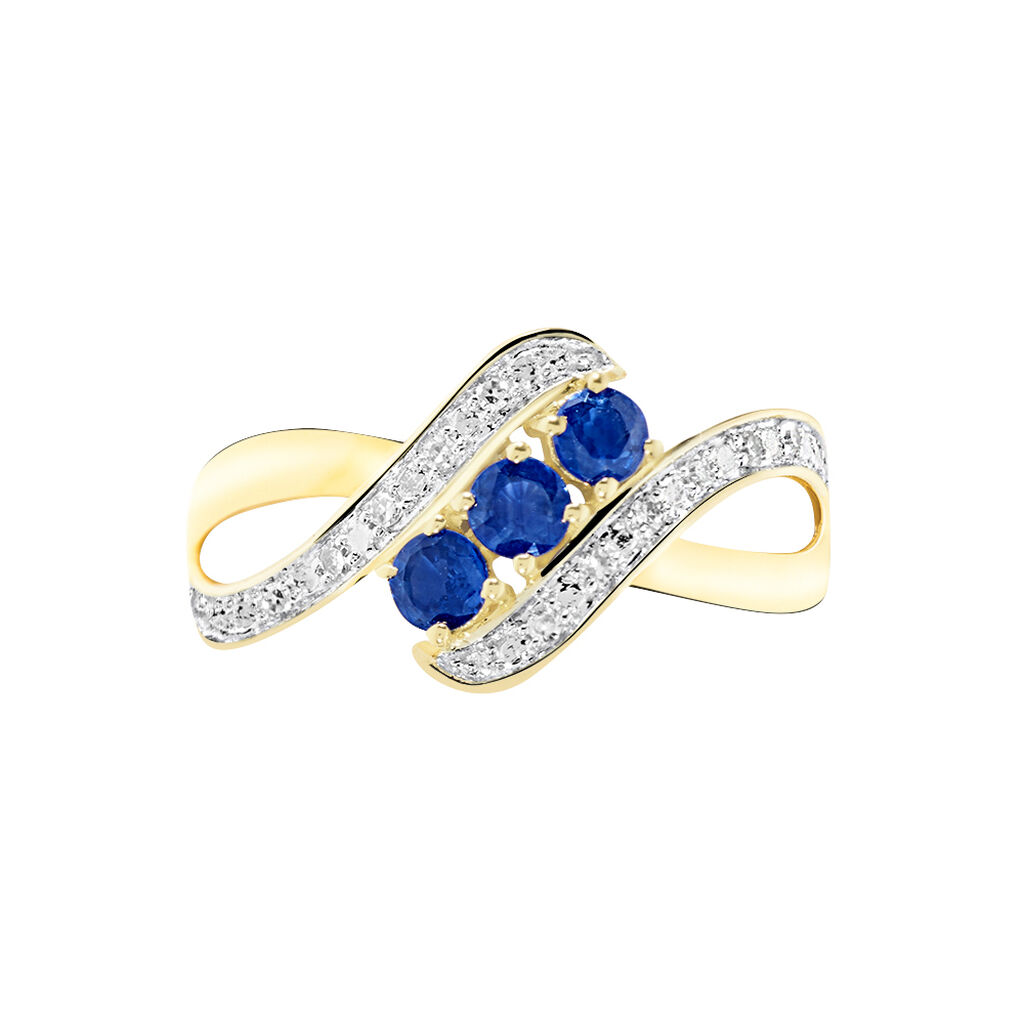 Bague Simma Or Jaune Saphir Et Diamant