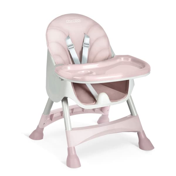 Rosa spisestuestol med bord for babyer - Milo