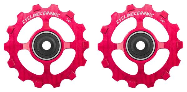 Galets CyclingCeramic Narrow 14T pour Dérailleur Sram Rival/Force/Red AXS/XPLR 12V Rouge