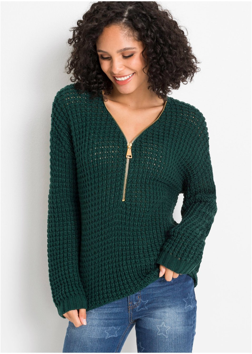 Pull en maille avec zip