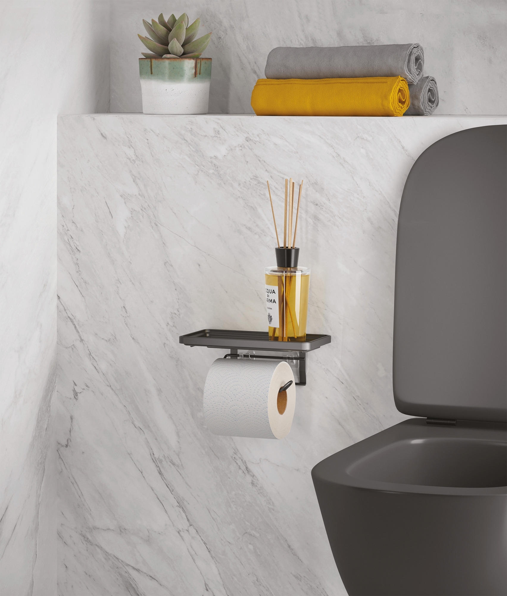 Metaltex Origin Lava Toilettenpapierabroller mit Handy-Ablage