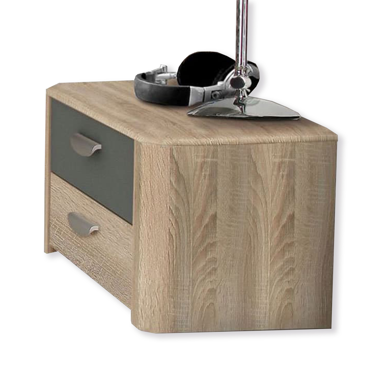 Nachtkonsole - Sonoma Eiche-grau - 54 cm breit