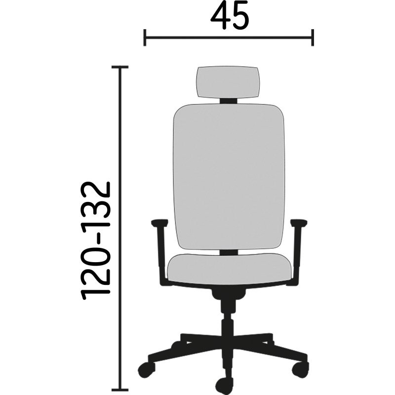 Chaise ultra-ergonomique Xavier avec accoudoirs et appuie-tête réglables