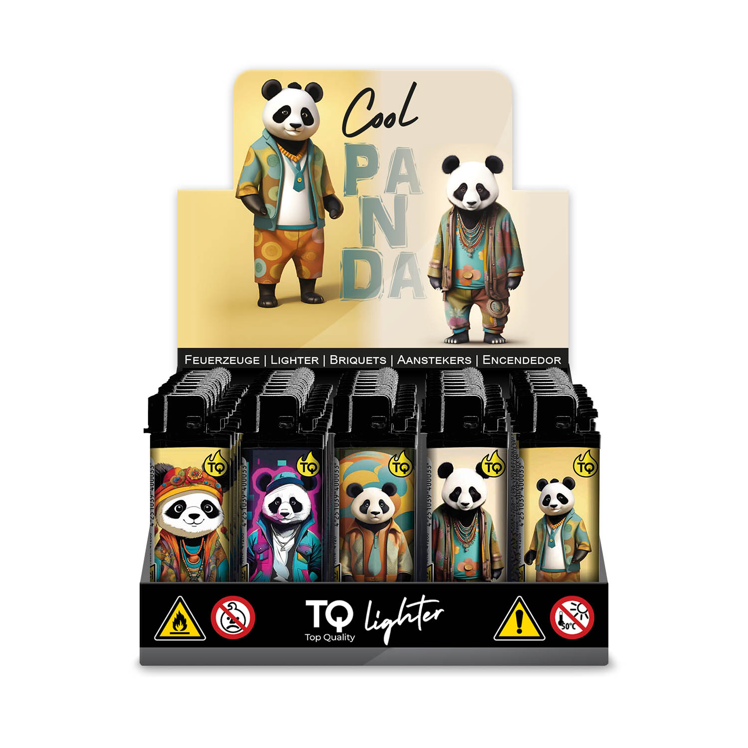 50x TobaliQ Feuerzeug Cool Panda