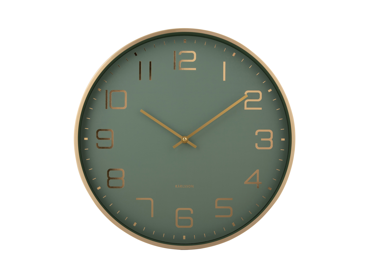 Wall clock Elegance Glow jungle green