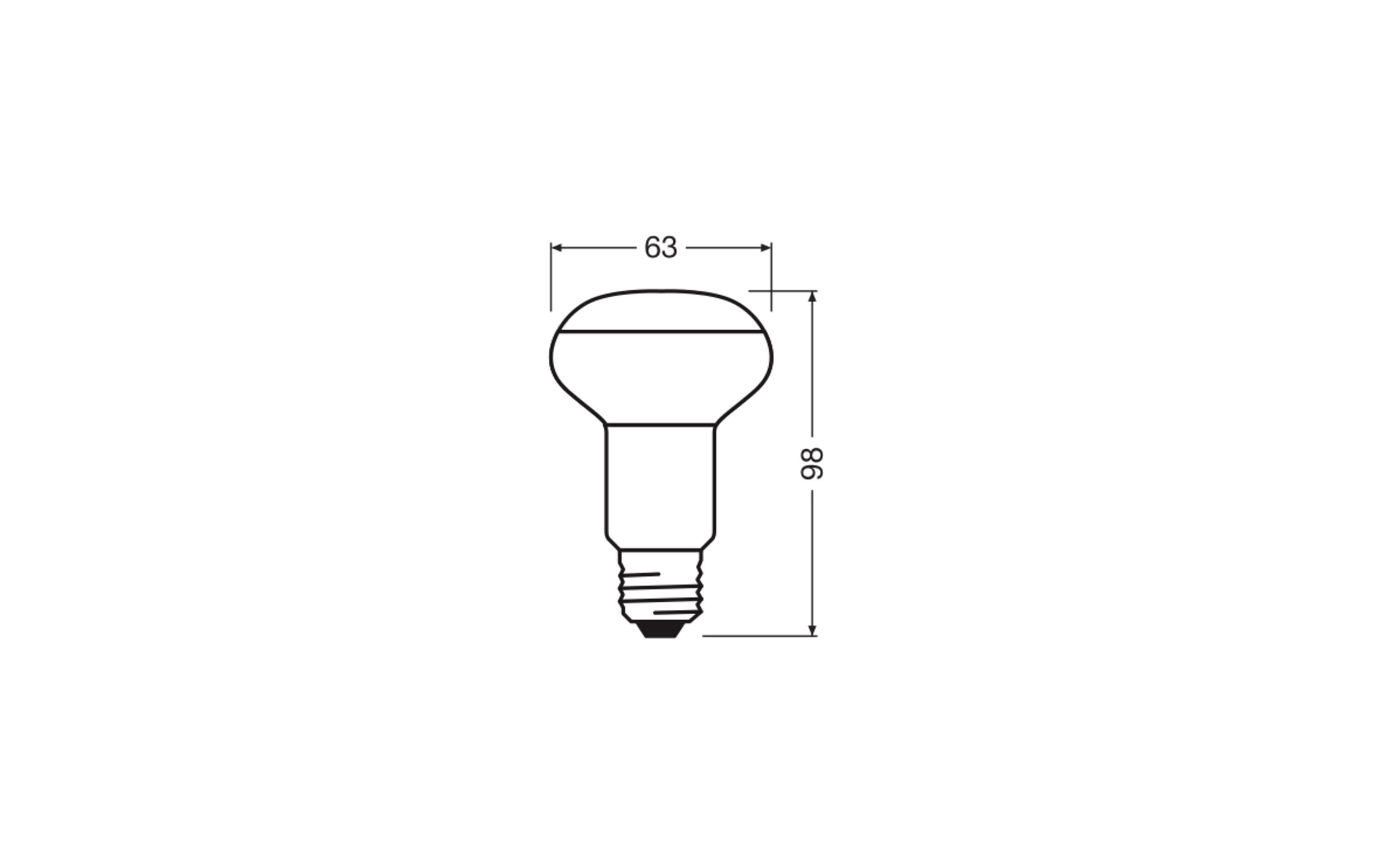 Lampe Star R63, 2.6W, E27 WarmweissLED-Reflektorlampen R63 mit Retrofit-Schraubsockel