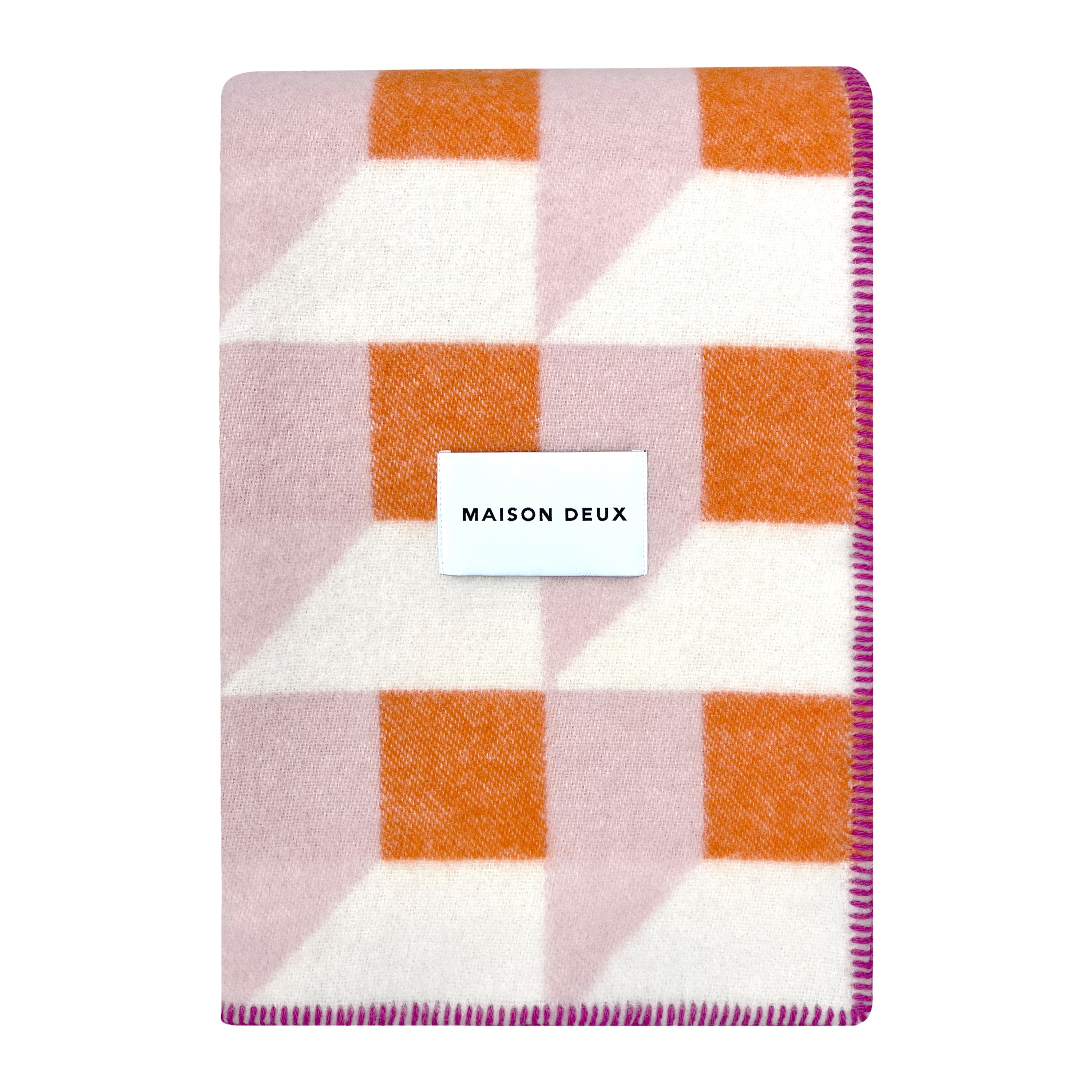 Maison Deux Cubics Plaid - Roze Wortel